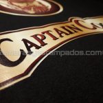 remera algodón negra vinilo termo transferible impreso captain cook  remerasyestampados.com