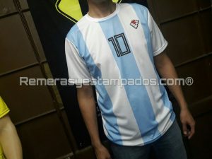 Camiseta Argentina Rusia Sublimada Muestra Sublimacion Equipo Frente remerasyestampados.com