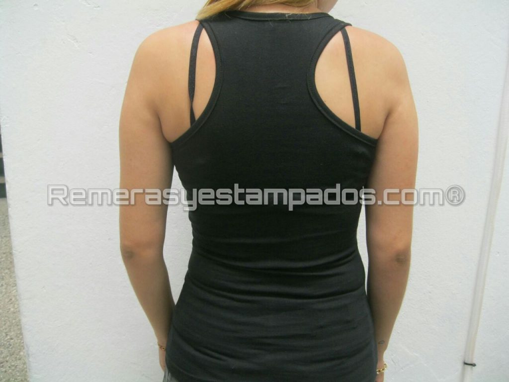 Musculosa dama negra competicion espalda remerasyestampados.com