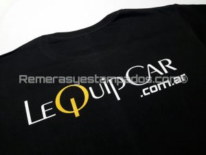 Remera Negra Premium estampadas con vinilo Termo LequipCar Espalda