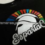 Remera Negra Vinilo Termo Impreso Sparta Espartanos Aiesec remerasyestampados.com